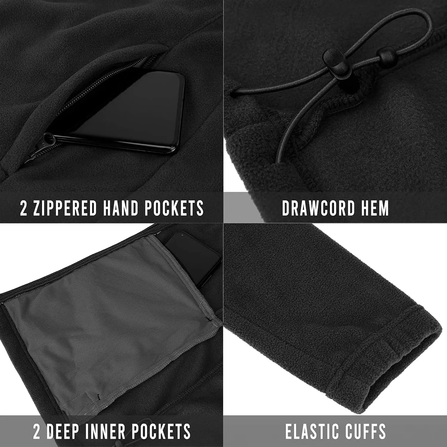 33,000ft Women's Zip Up Fleece Jacket, Long Sleeve Warm Soft Polar Lightweight Coat with Pockets for Winter