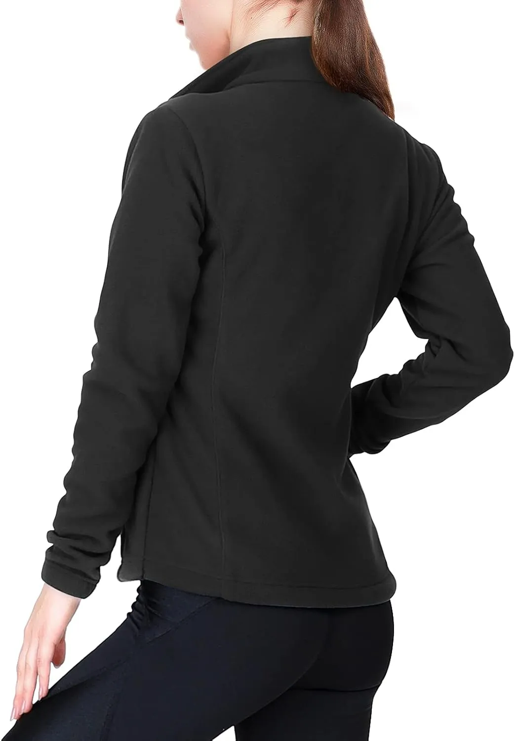 33,000ft Women's Zip Up Fleece Jacket, Long Sleeve Warm Soft Polar Lightweight Coat with Pockets for Winter
