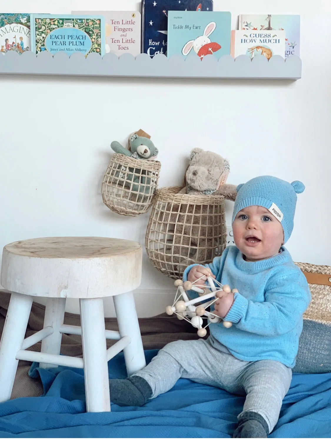 Bear Beanie | Mist Speckle Knit