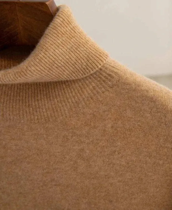 Business wool turtleneck sweater