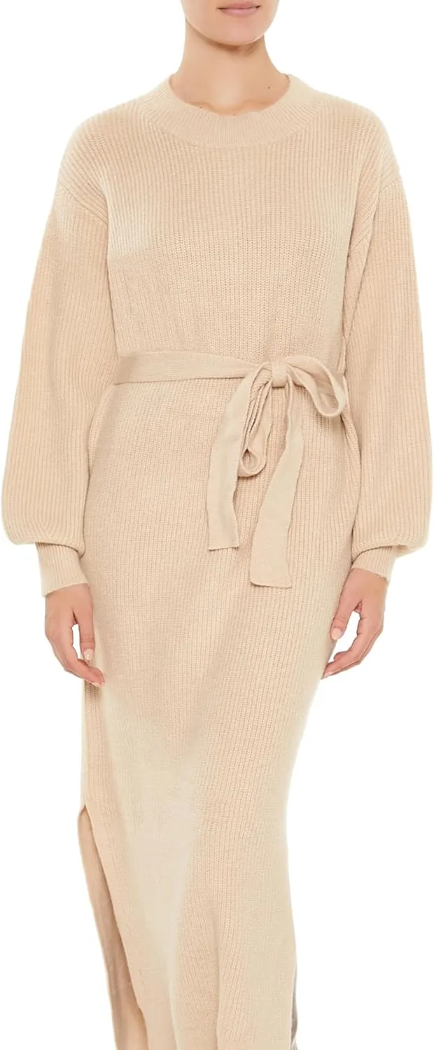 Forever 21 Women's Tie-Front Midi Sweater Dress
