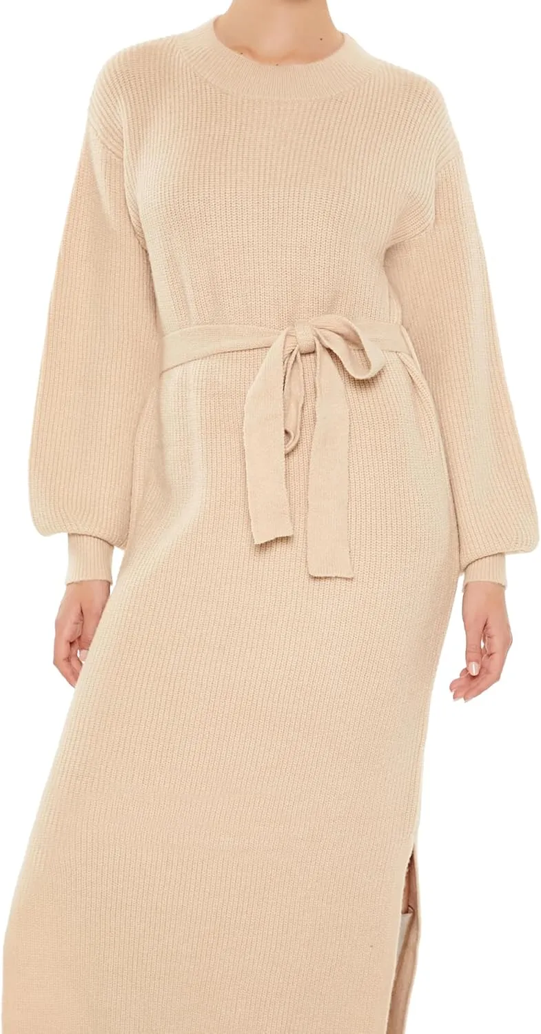 Forever 21 Women's Tie-Front Midi Sweater Dress
