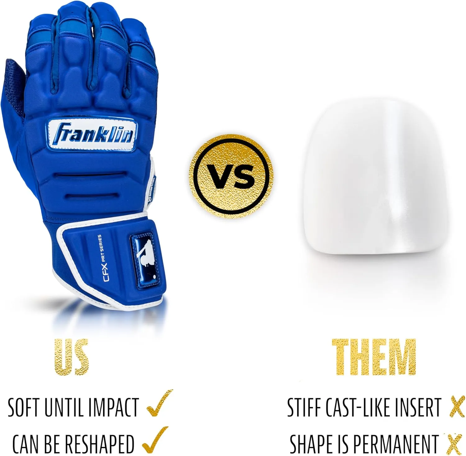 Franklin Sports MLB Batting Gloves - CFX Pro PRT Heavy Duty Protective Baseball   Softball Batting Gloves - Adult Padded Reinforced Leather Batting Gloves