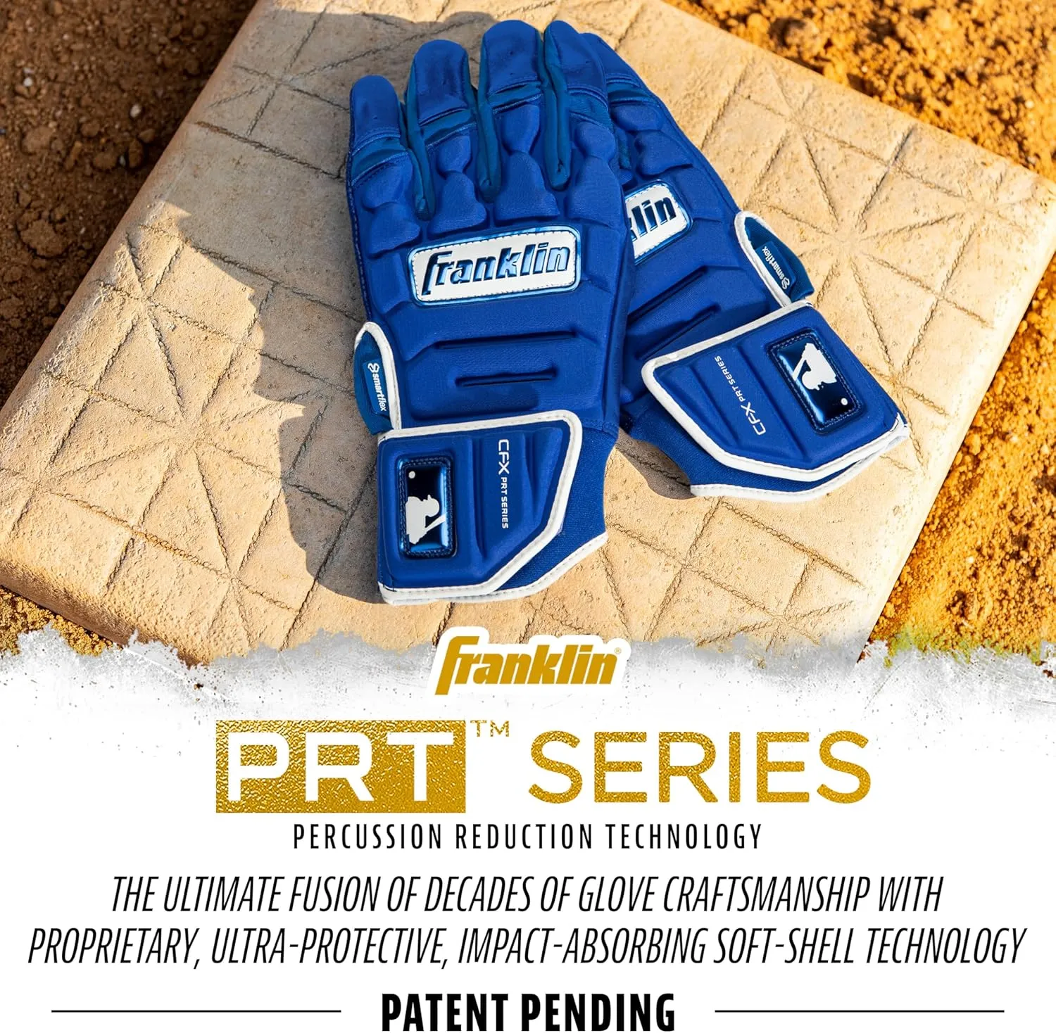 Franklin Sports MLB Batting Gloves - CFX Pro PRT Heavy Duty Protective Baseball   Softball Batting Gloves - Adult Padded Reinforced Leather Batting Gloves