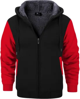 GEEK LIGHTING Hoodies for Men Heavyweight Fleece Sweatshirt - Full Zip Up Thick Sherpa Lined