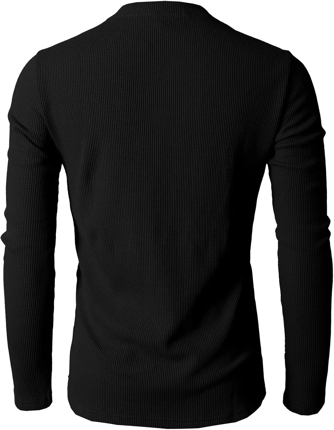 H2H Men's Casual Slim Fit Henley Cotton Shirts Long Sleeve Lightweight Waffle Fabric