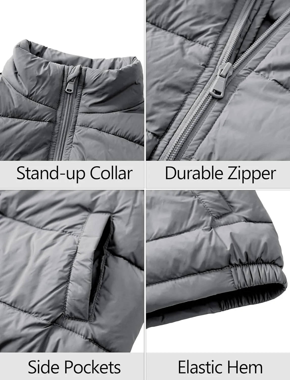 Happy Cherry Kids Winter Warm Puffer Vest Stand Collar Zip Sleeveless Jacket with Pockets