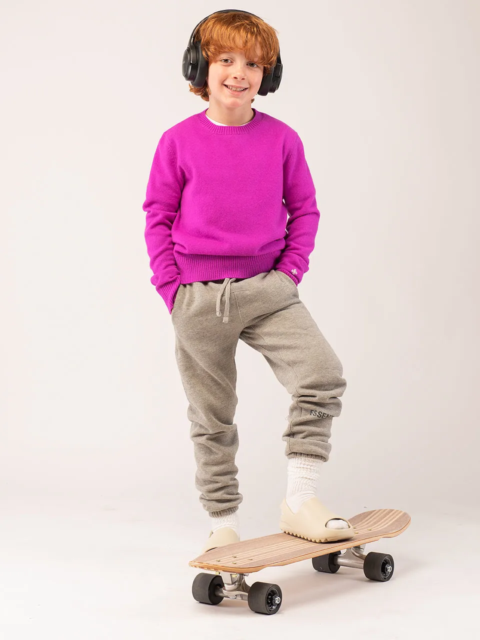 Kids Crew Neck Sweater_Purple