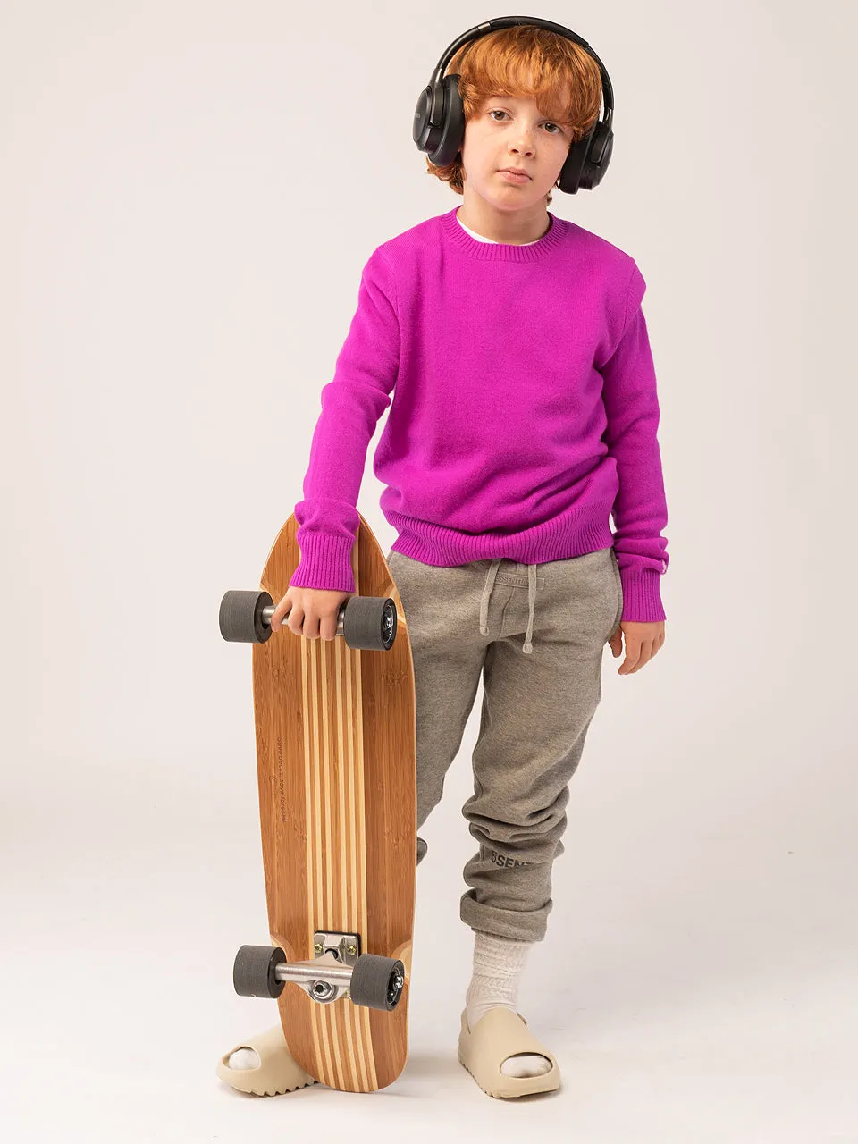 Kids Crew Neck Sweater_Purple
