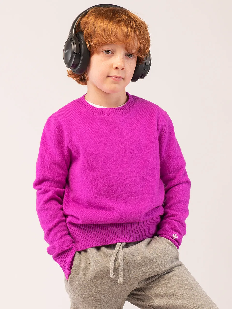 Kids Crew Neck Sweater_Purple