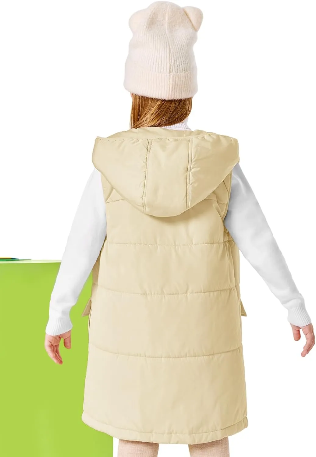 Meikulo Girls Hooded Vest Kids Fashion Warm Sleeveless Zip Up Quilted Jacket with Pockets 5-14 Years