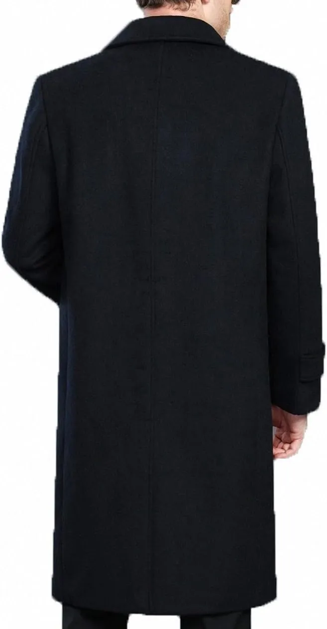 Men's Classical France Style Single Breasted Wool Coat Windbreaker #00153160