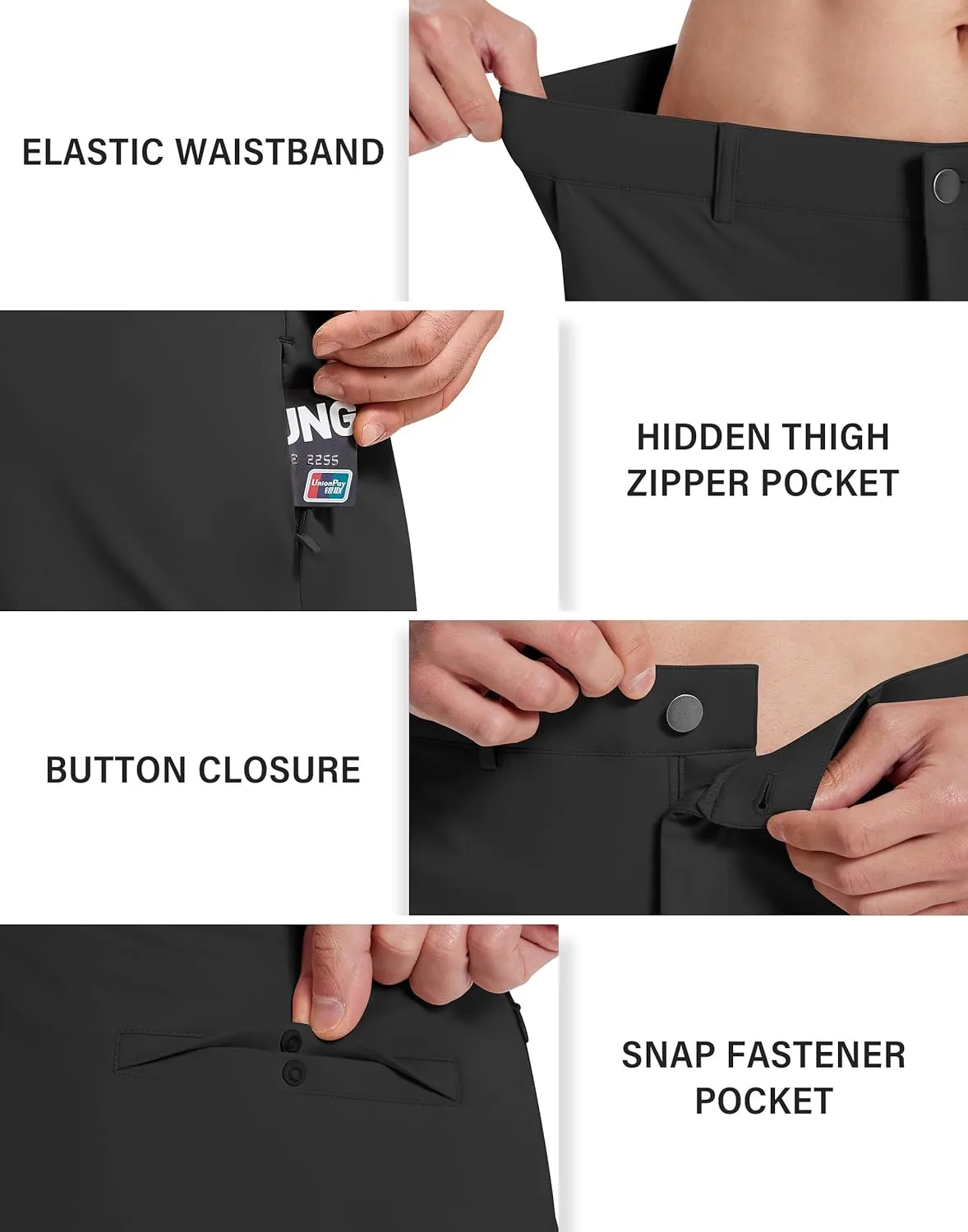 Mens Golf Joggers Pants with 5 Pockets Slim Fit Stretch Casual Dress Sweatpants for Work Travel Running