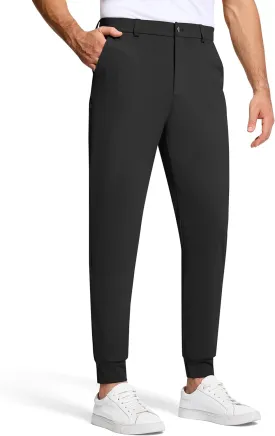 Mens Golf Joggers Pants with 5 Pockets Slim Fit Stretch Casual Dress Sweatpants for Work Travel Running