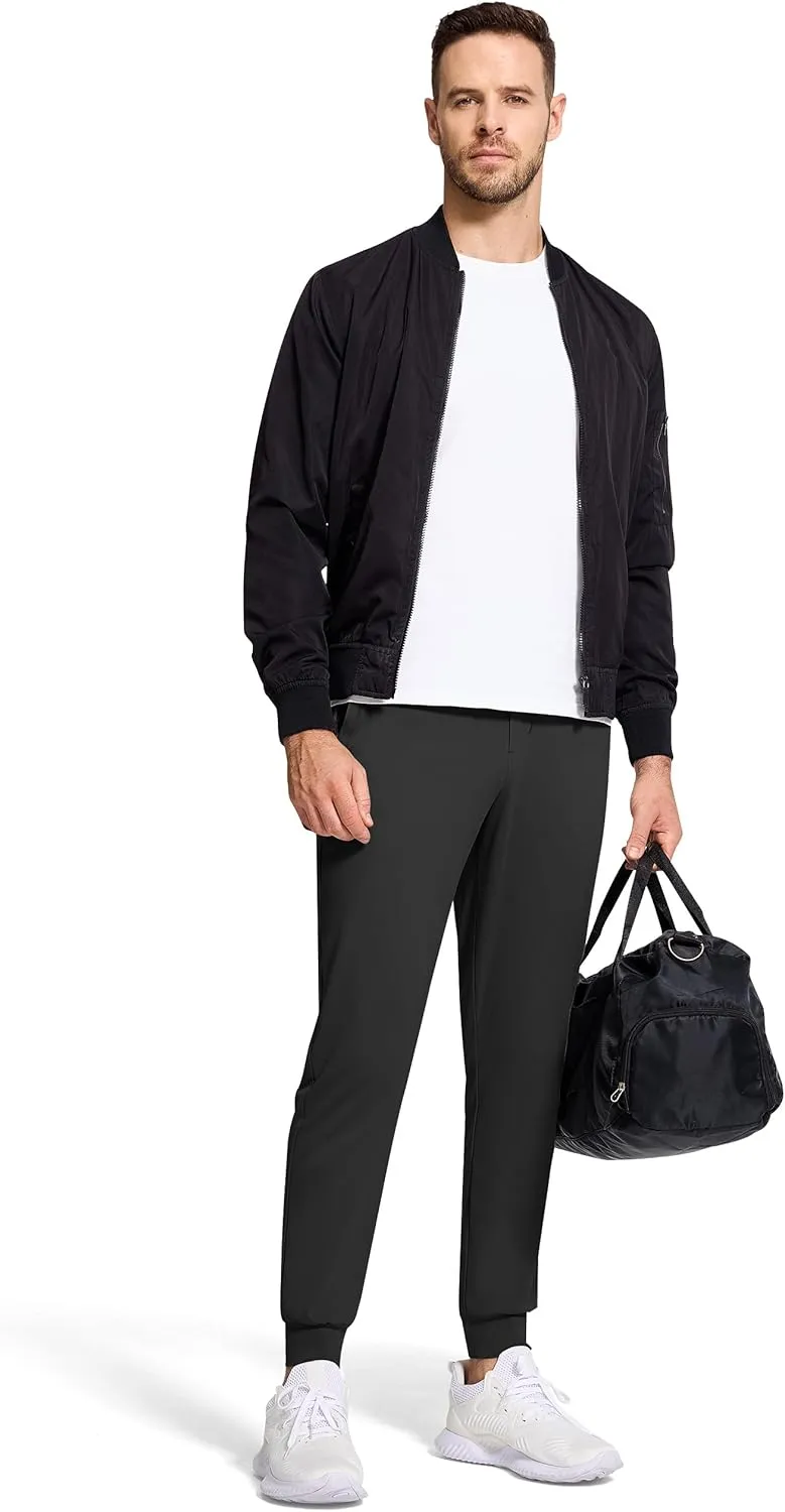 Mens Golf Joggers Pants with 5 Pockets Slim Fit Stretch Casual Dress Sweatpants for Work Travel Running
