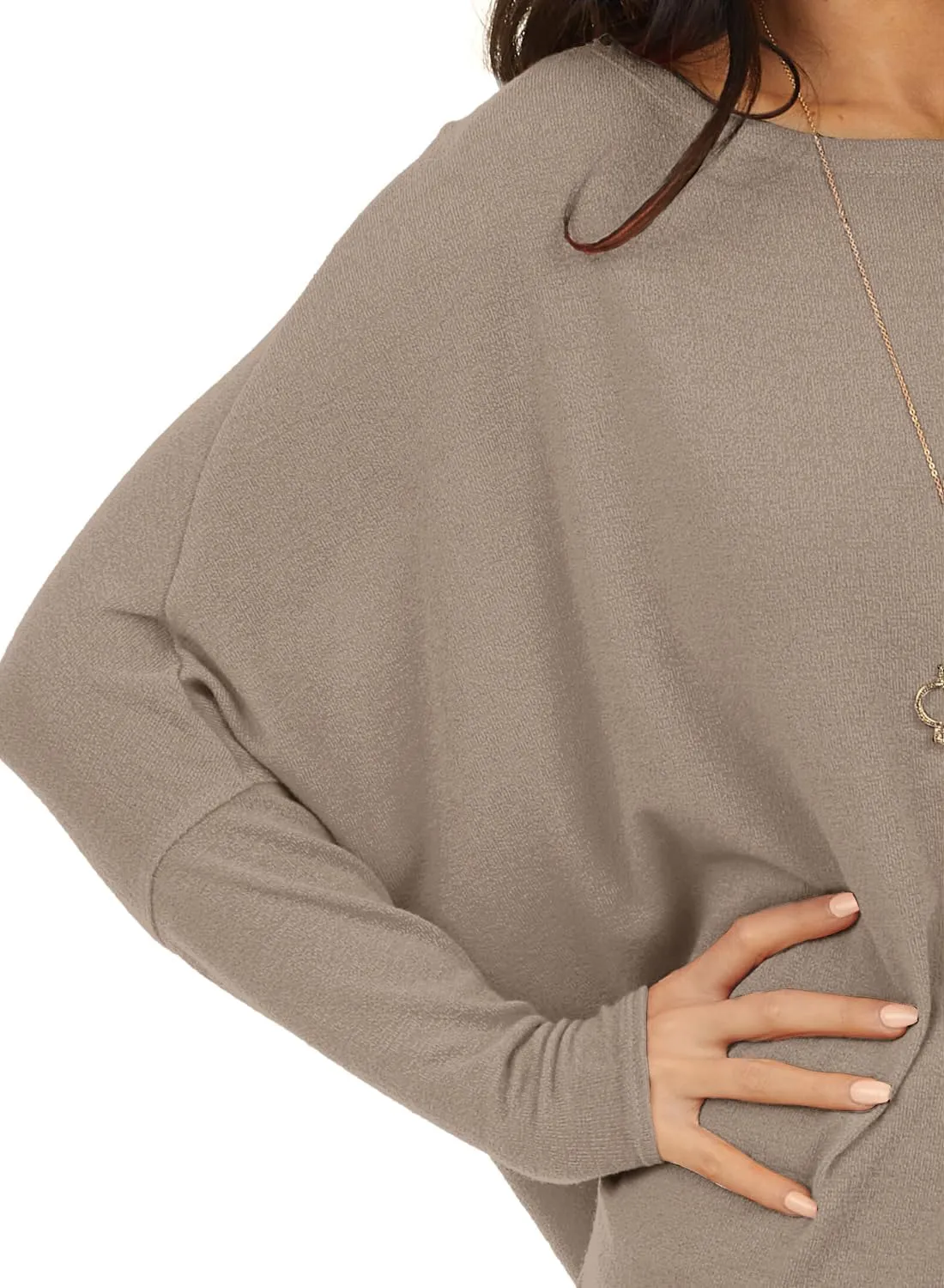 MIHOLL Womens Long Sleeve Batwing Casual Loose Dolman T-Shirt Blouse Tops