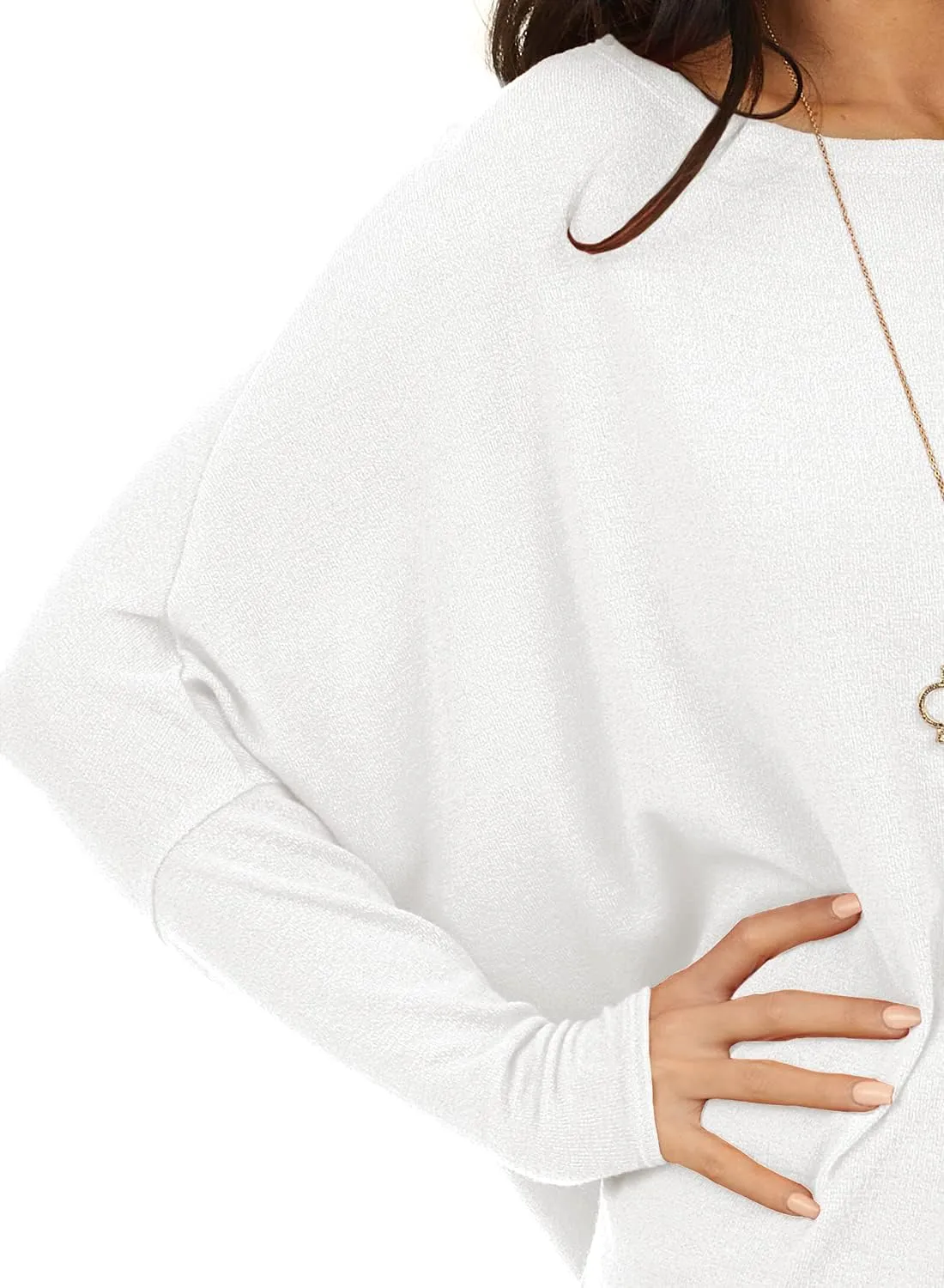MIHOLL Womens Long Sleeve Batwing Casual Loose Dolman T-Shirt Blouse Tops