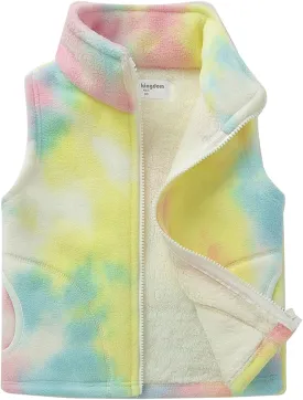 Mud Kingdom Boys Girls Polar Fleece Vest Winter Thick Warm Outerwear Funny Cartoon