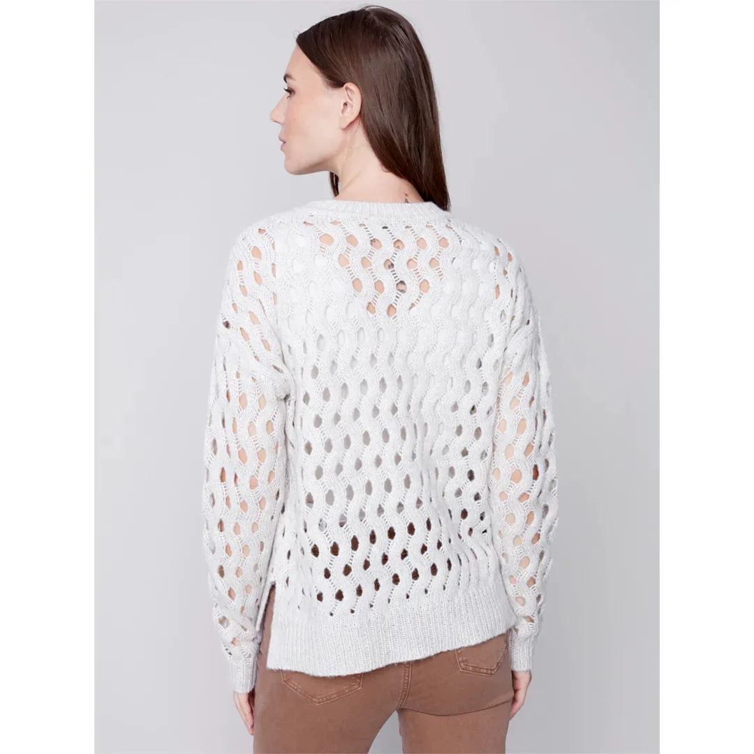 PLUSH NET STITCH SWEATER