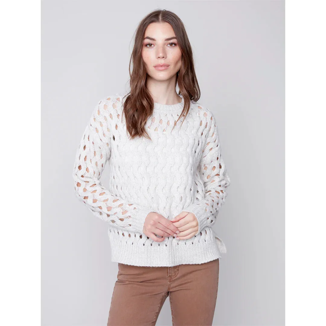 PLUSH NET STITCH SWEATER