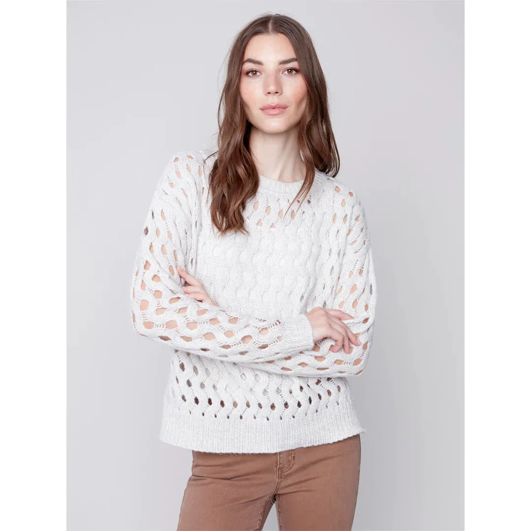 PLUSH NET STITCH SWEATER