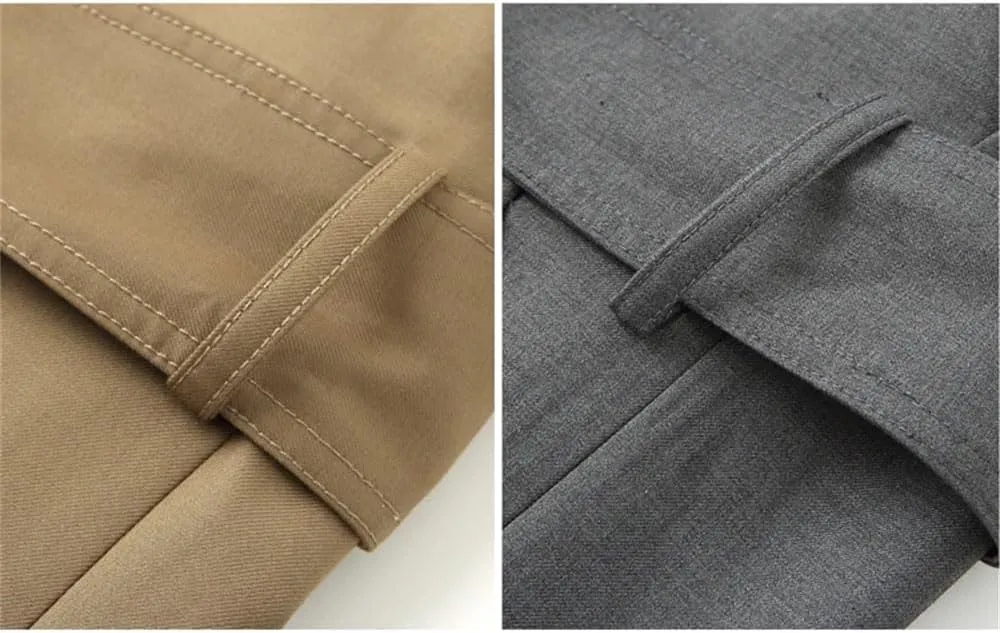 Women Fall Loose Long Trench Coat Double Breasted Solid Casual Overcoat Loose All Season Long Coat