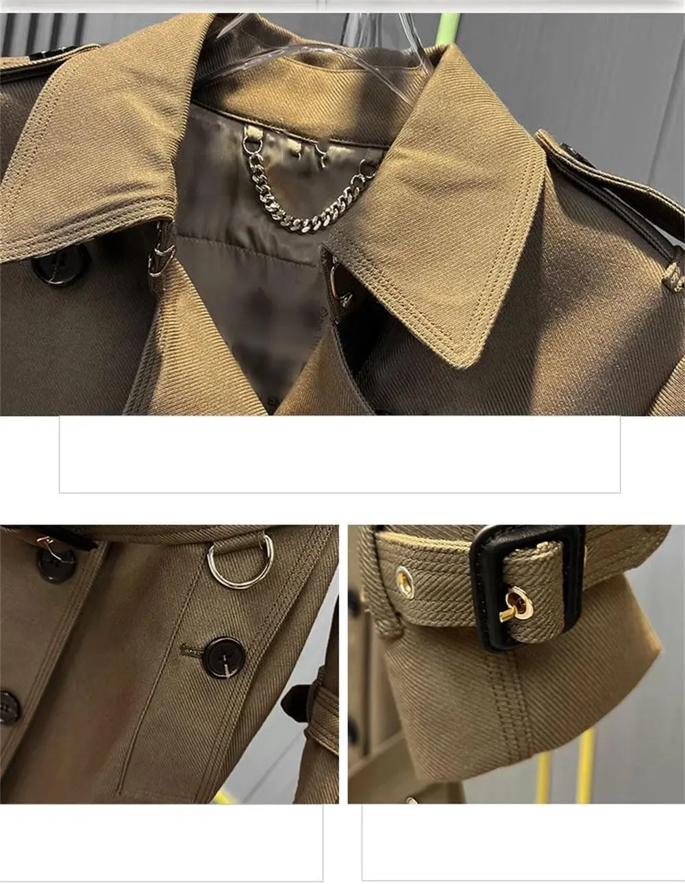 Women Fall Winter Long Coat Double Breasted Suit Collar Trenchcoats Belt Classic Office Long Jcaket